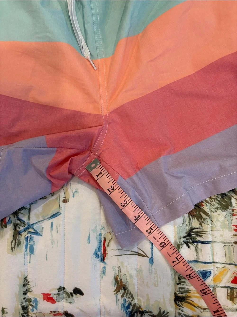 chubbies Striped Pastel Swim Trunks in Mint, Peach, Coral, Lavender